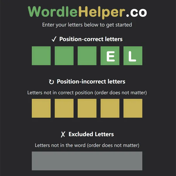5-letter words ending in el