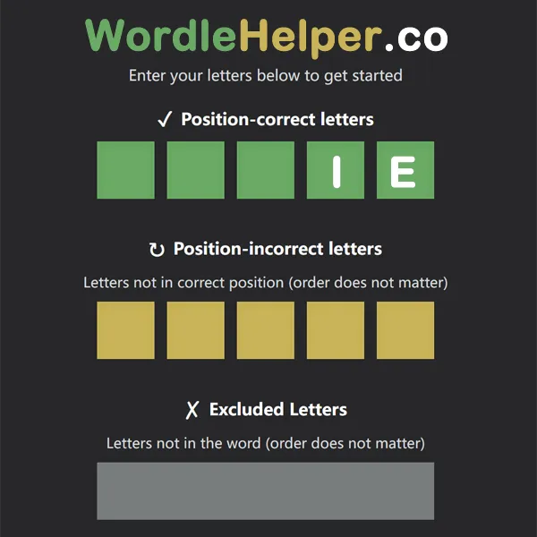 5-letter words ending in ie