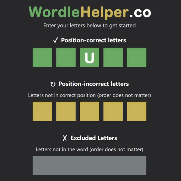 5-letter words with u